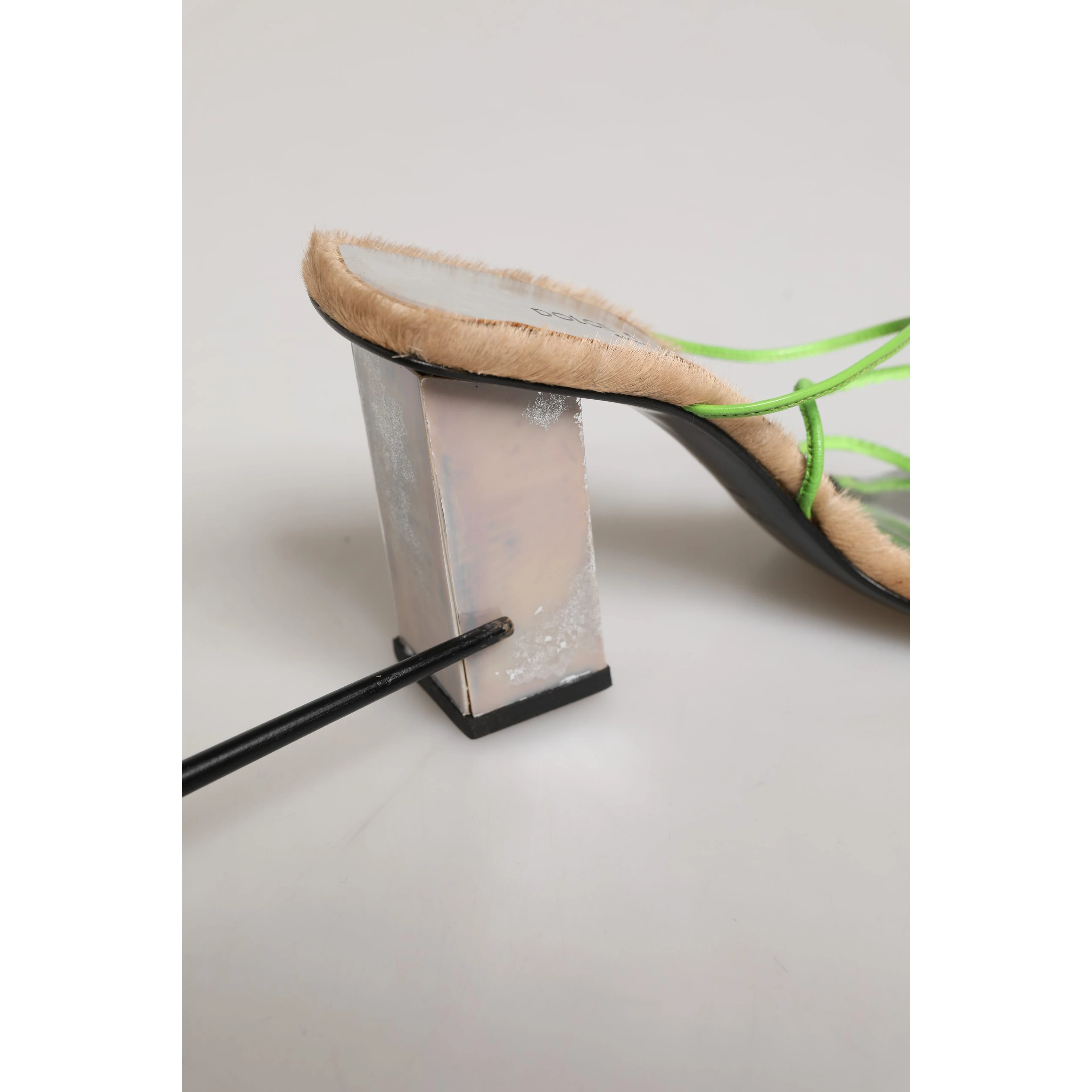 Multicolor Leather Block Heels Sandals Shoes