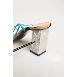 Multicolor Leather Block Heels Sandals Shoes