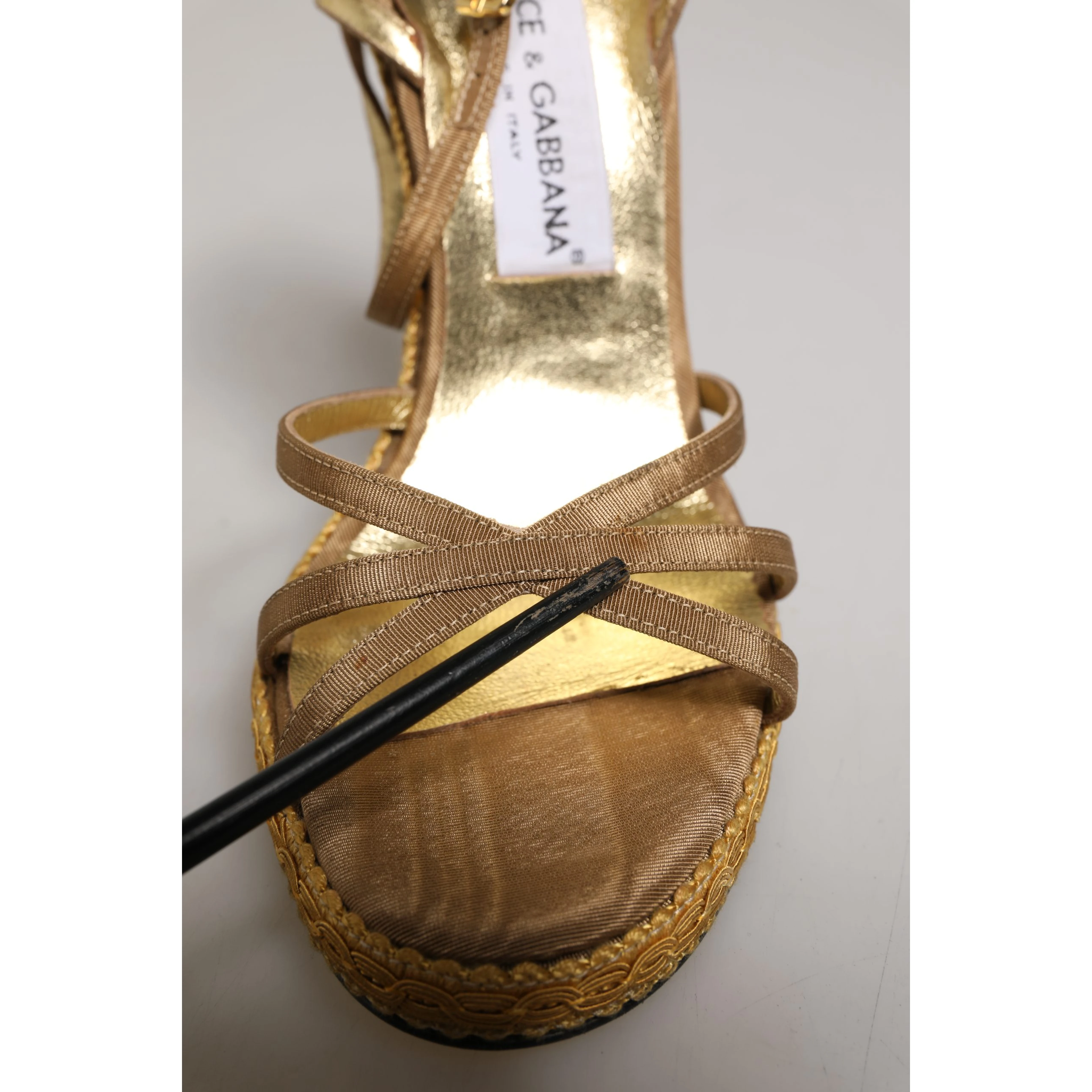 Brown Braided Ankle Strap Heels Sandals Shoes