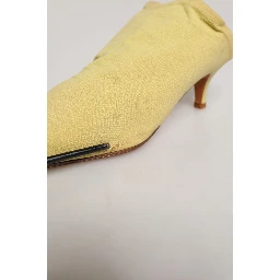 Yellow Suede Heel Mule Shoes