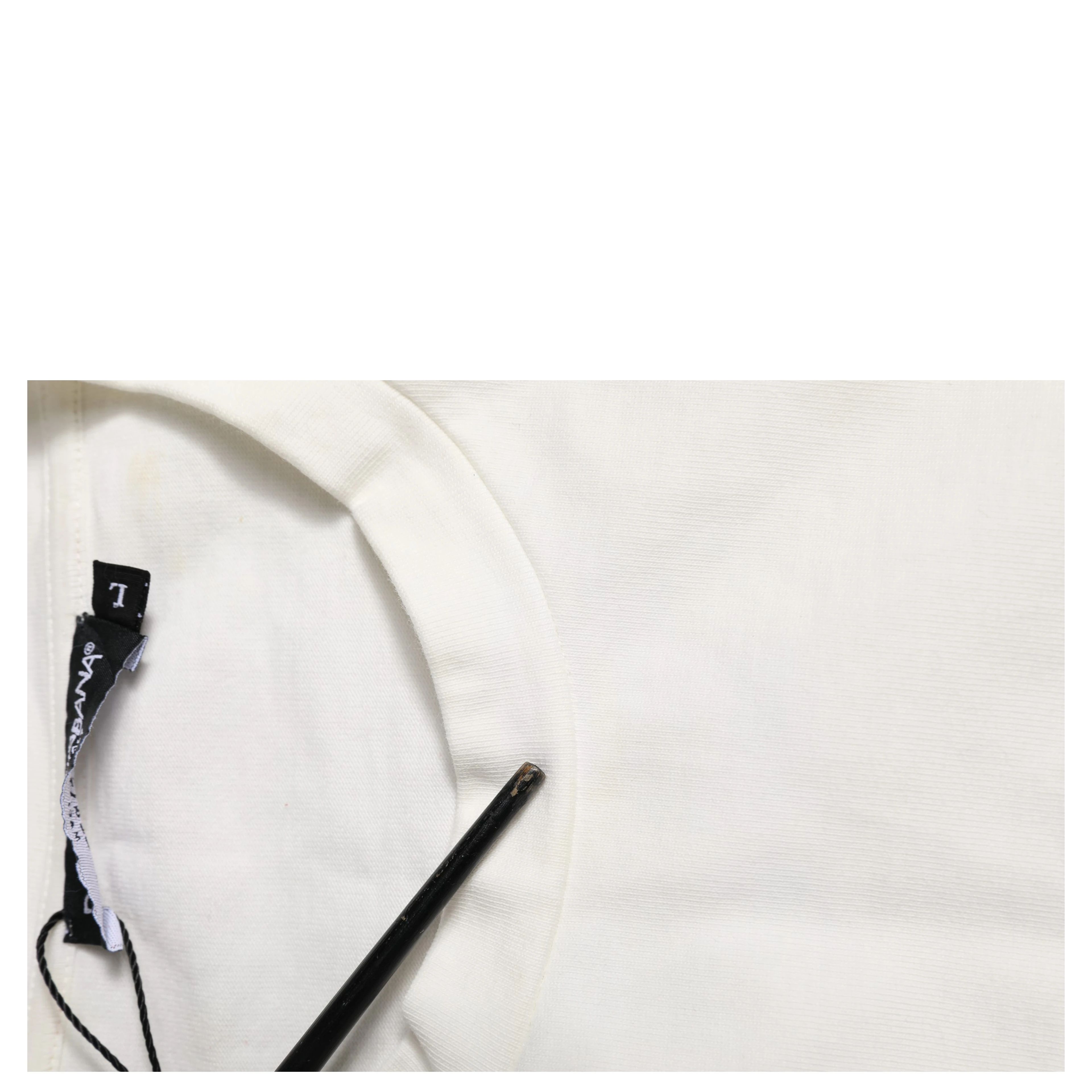 White Cotton Logo Print Men Crewneck T-shirt