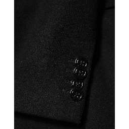 Black Heraldic Patch Single Breasted Blazer Jacket