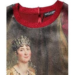 Maroon Royal Crown Dress Queen Painting Silk  T-shirt