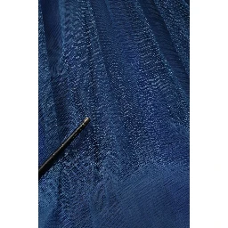 Blue Tulle Midi A-line Sleeveless Dress