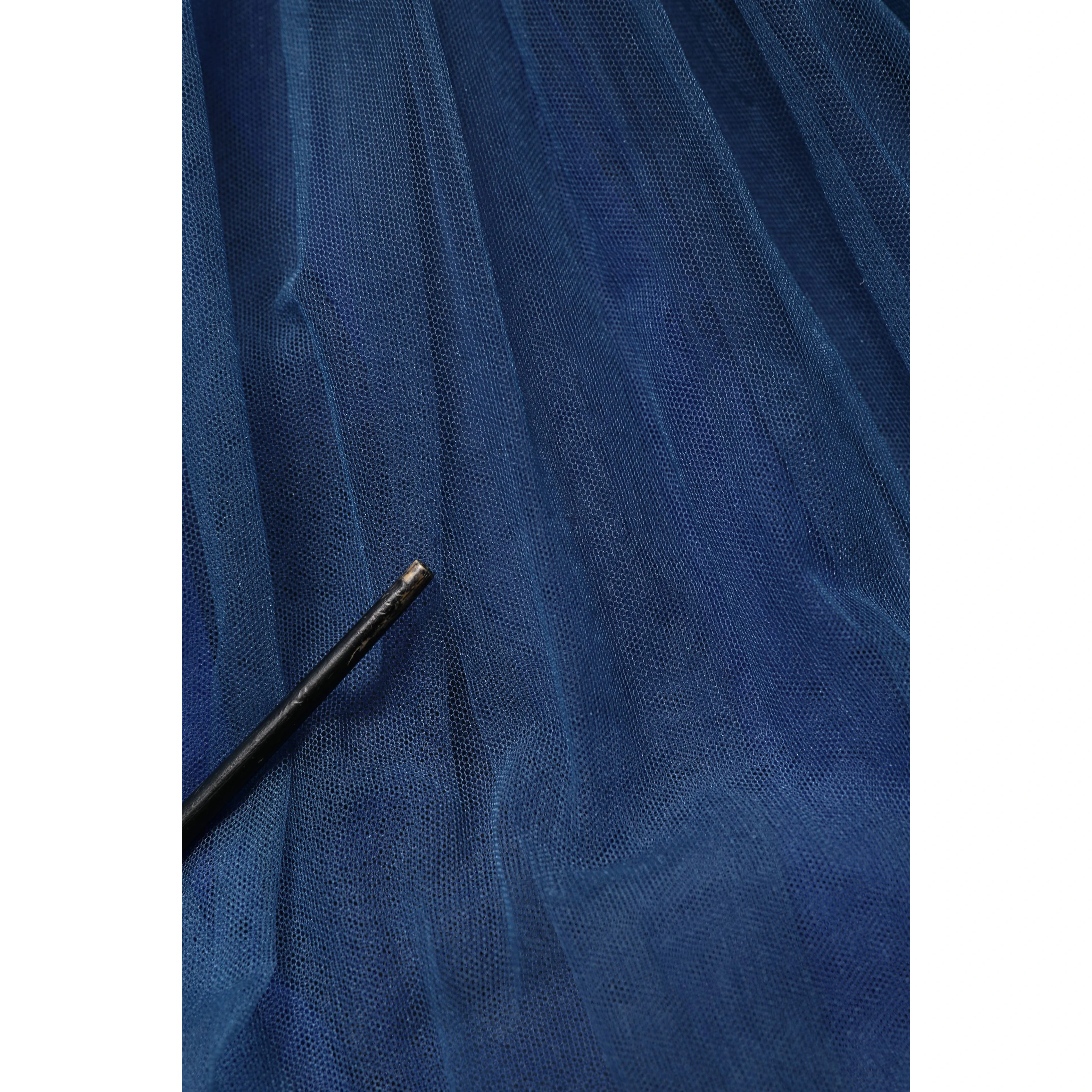 Blue Tulle Midi A-line Sleeveless Dress
