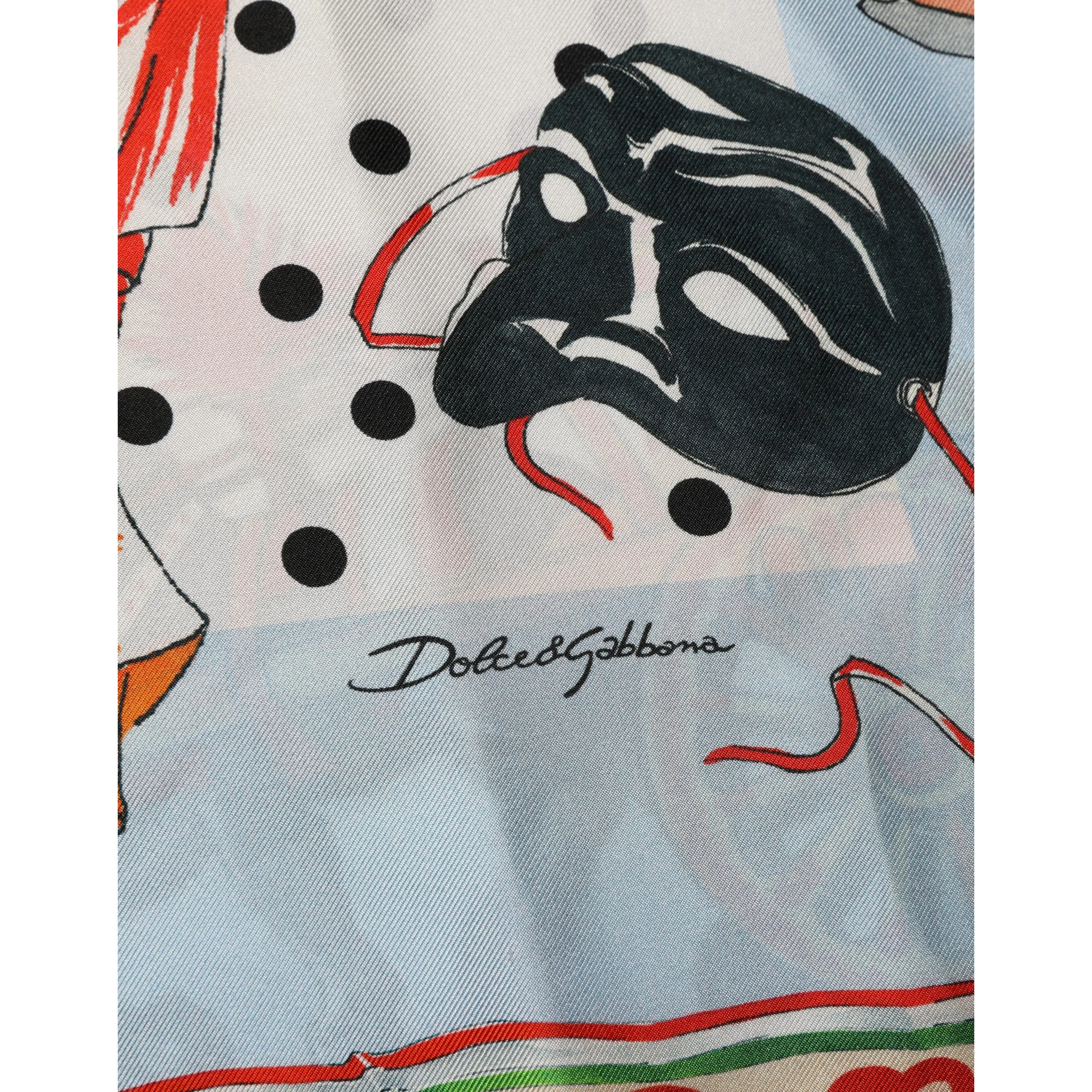 Multicolor Italy Scenes Graphic Silk Top