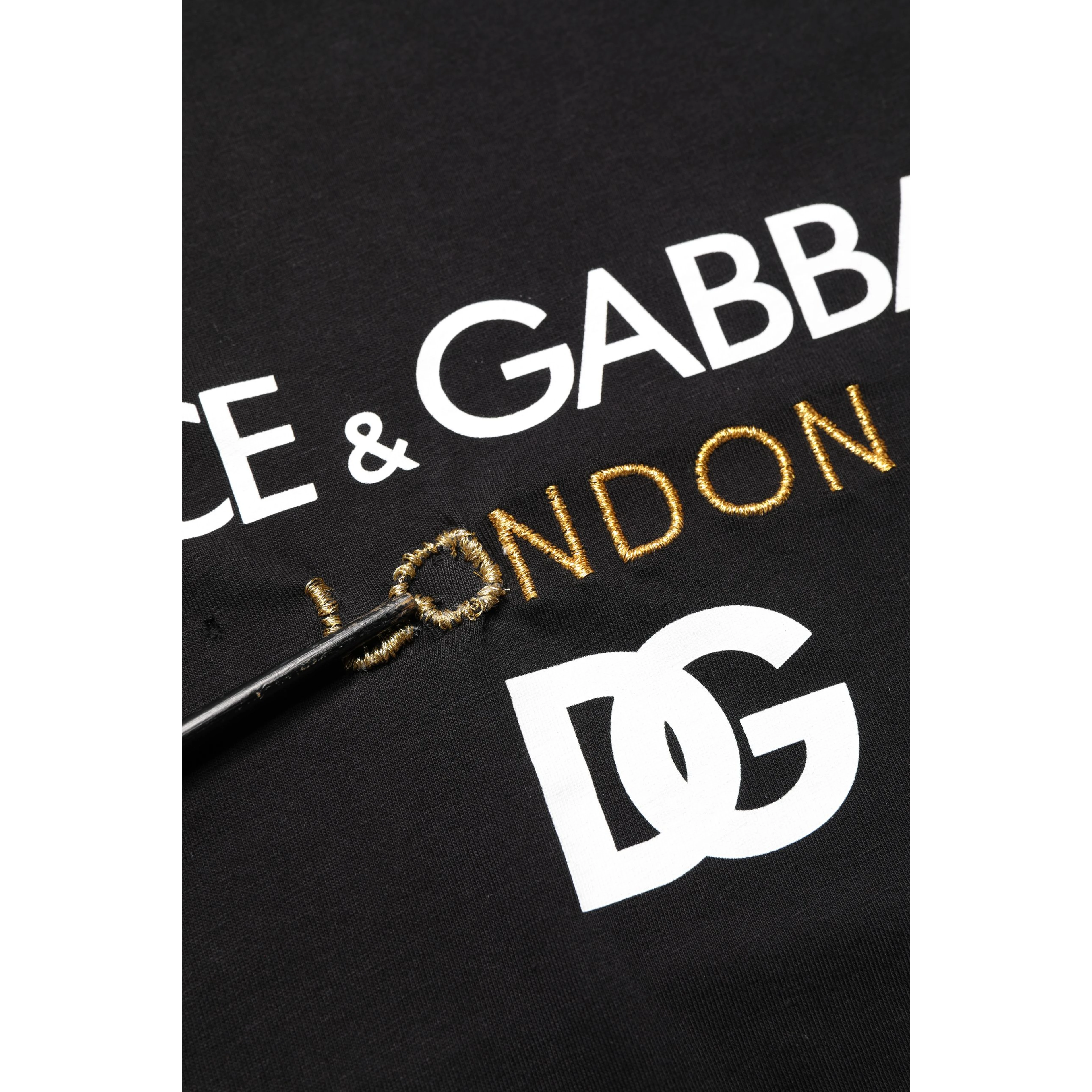 Black DG London Cotton Men Crew Neck  T-shirt