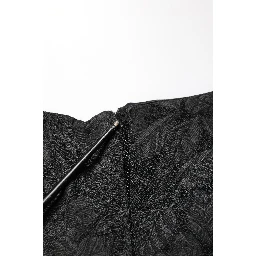 Black Floral Brocade Sheath Knee Length Dress