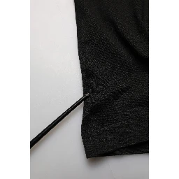 Black Cotton Short Sleeves Crew Neck  T-shirt