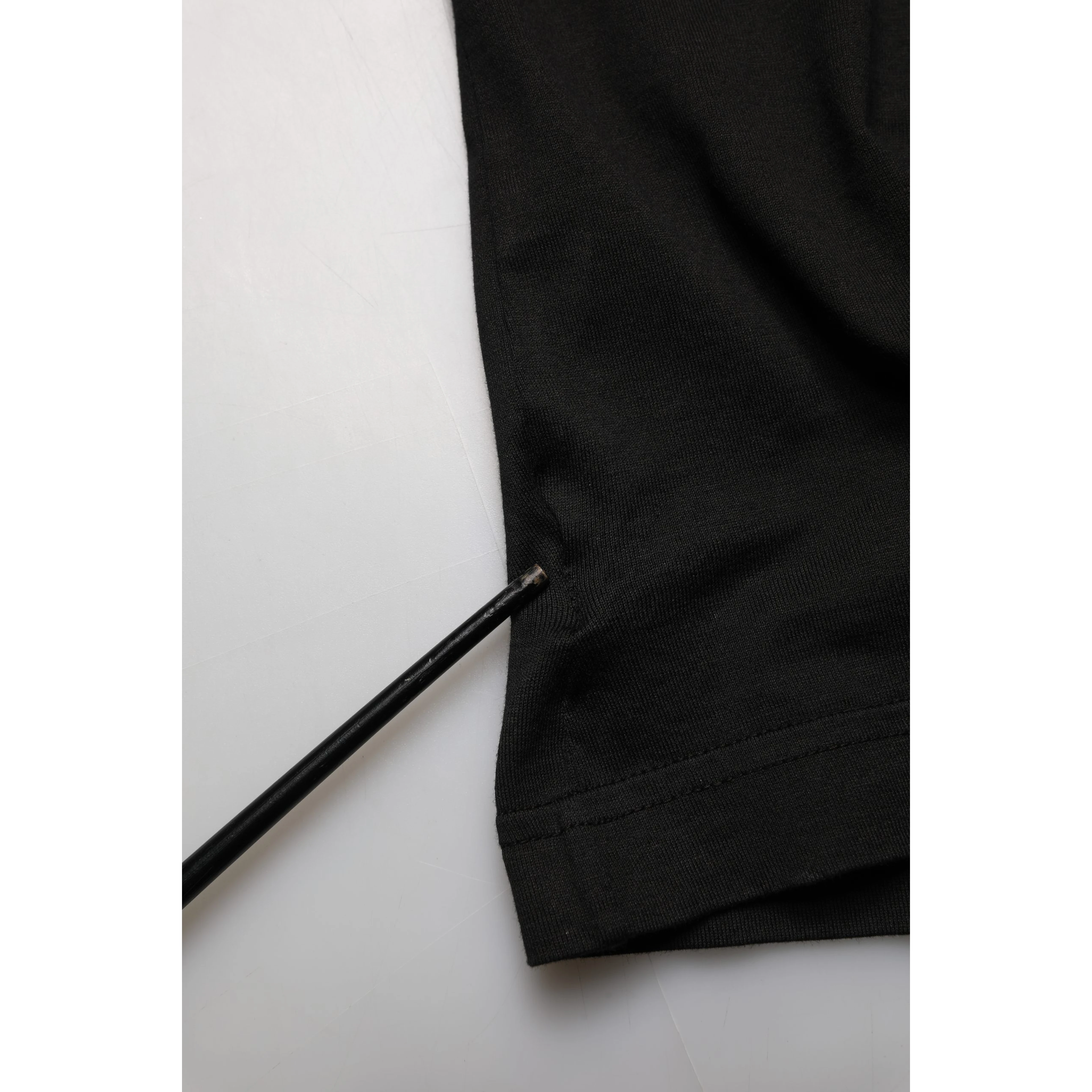 Black Cotton Short Sleeves Crew Neck  T-shirt