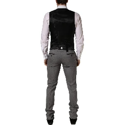 Gray Wool Single Breasted 1 Button 3PC Suit