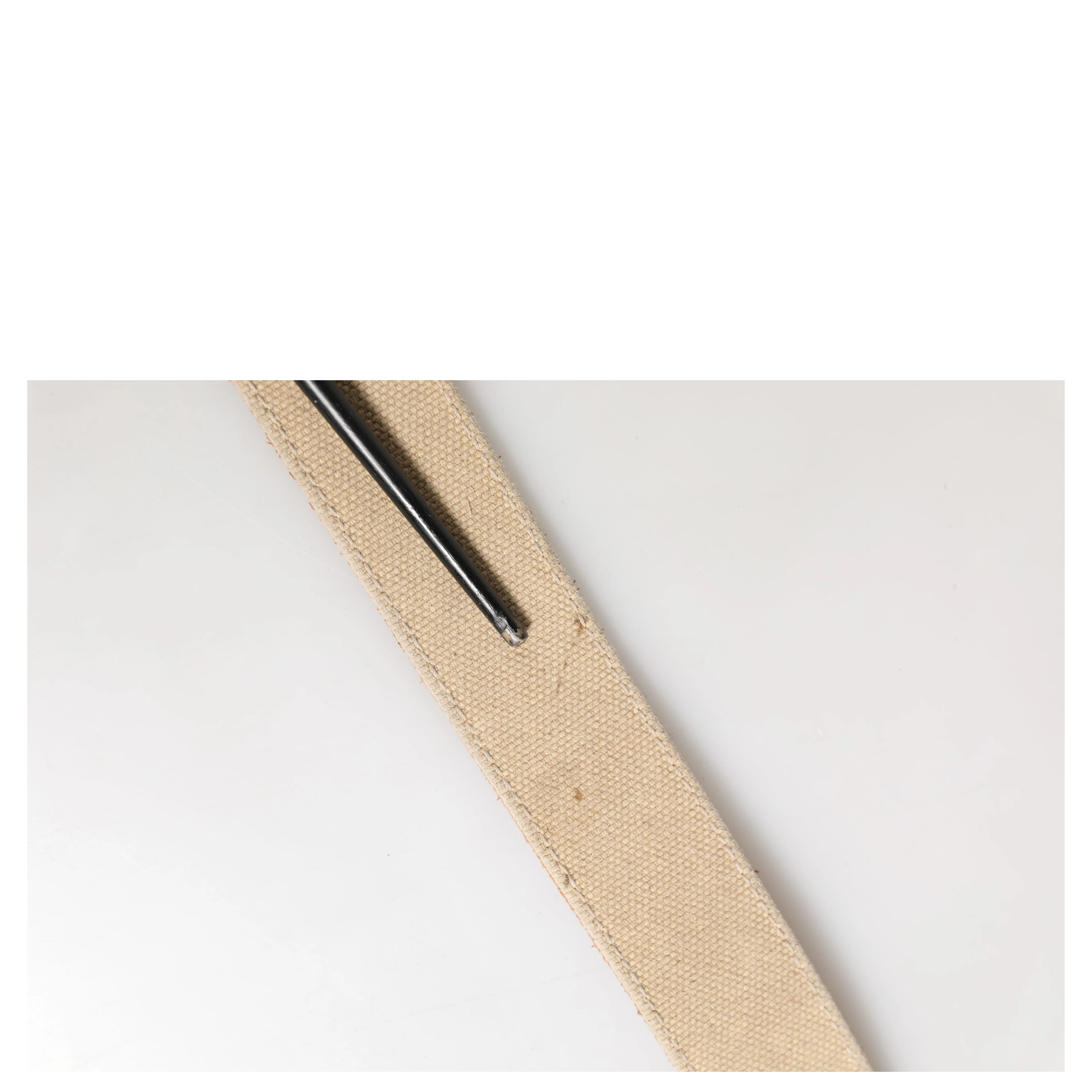 Men Beige Canvas Silver Metal Buckle Cintura Belt