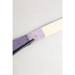 Men Purple Canvas Silver Metal Buckle Belt
