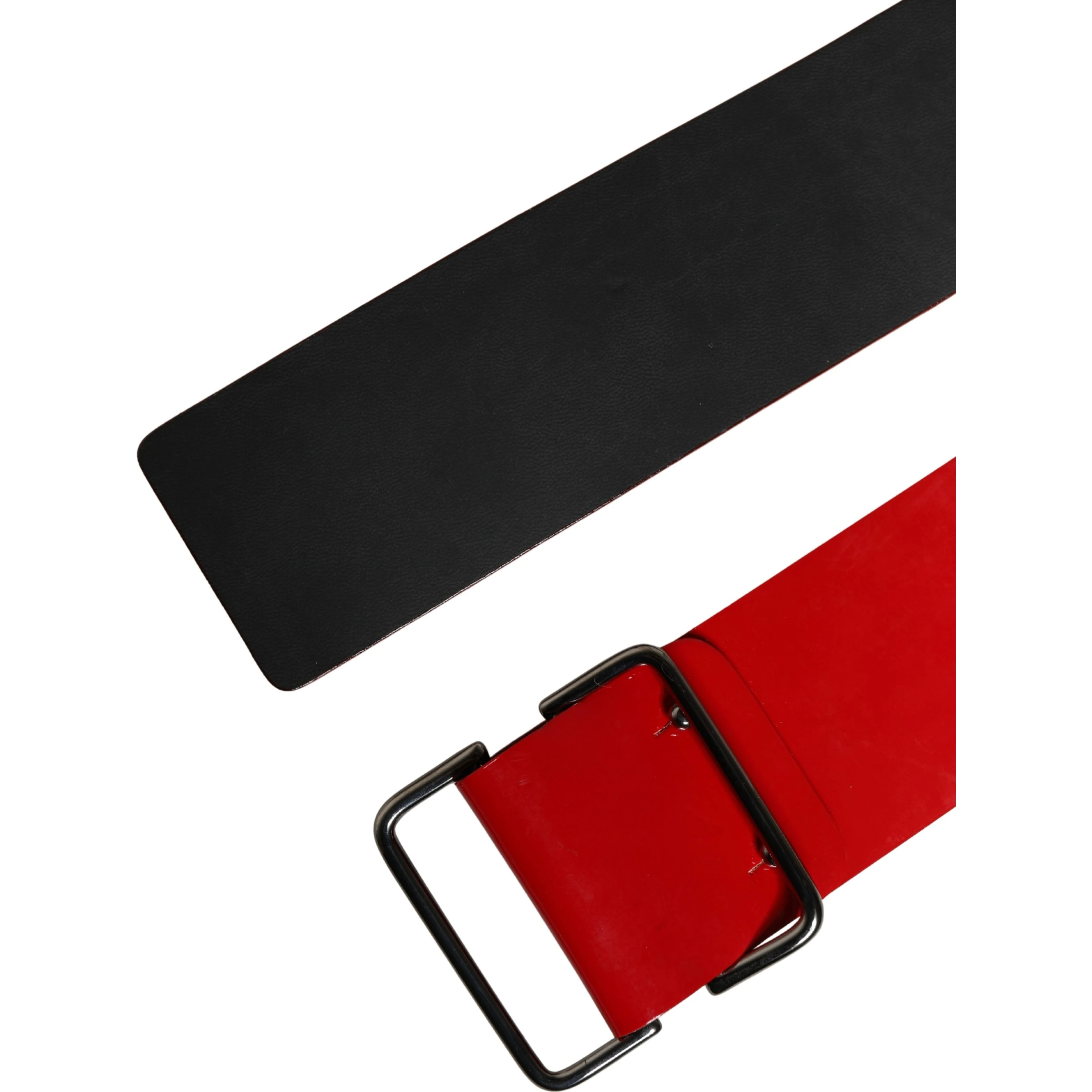 Red Wide Waist Silver Metal Buckle Belt