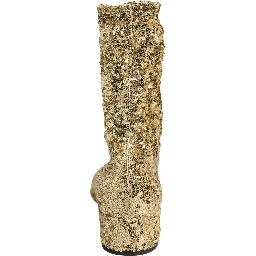 Gold Sequined Short Boots Stretch Shoes
