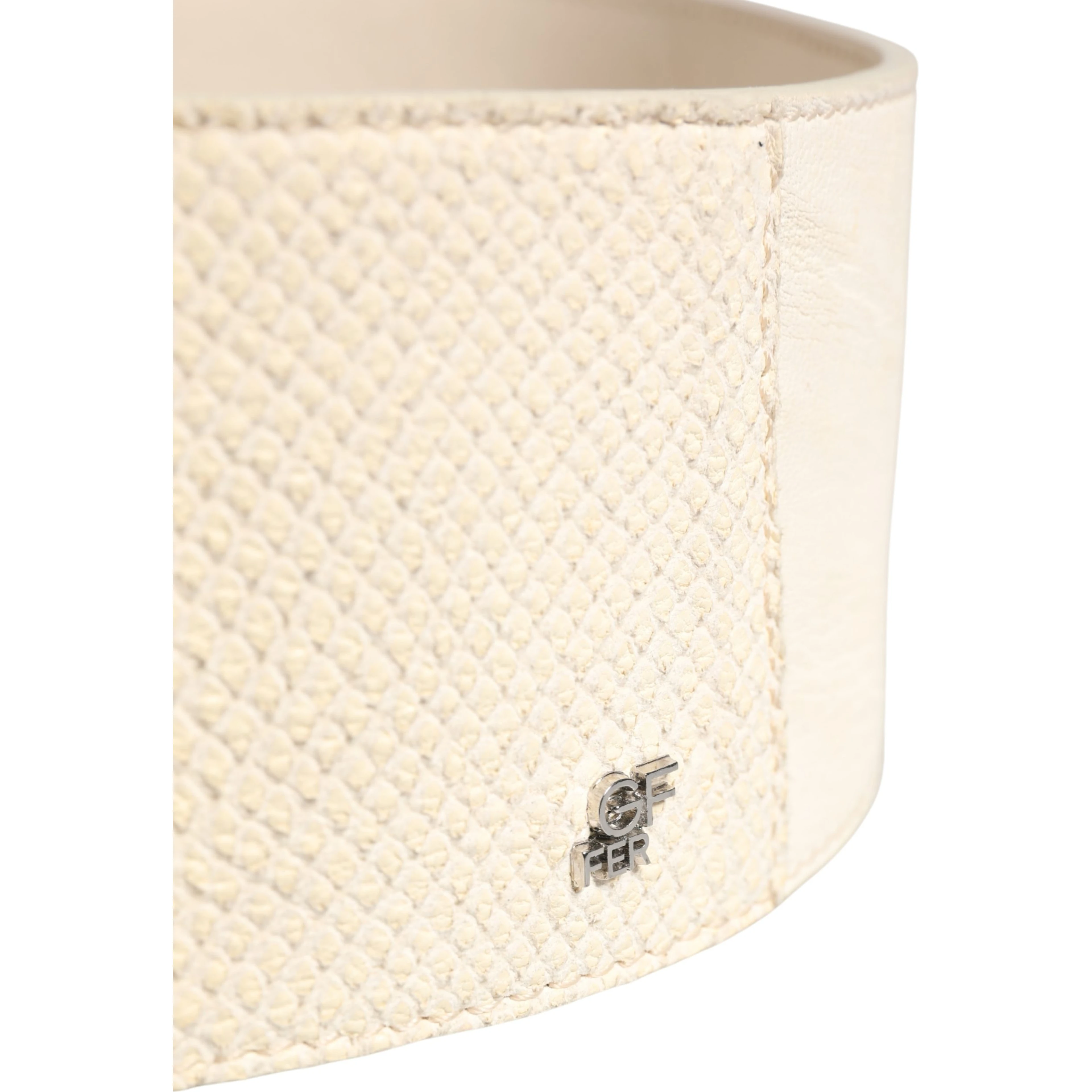 Off White Waxed Cotton Wide Fashion Waistband Belt