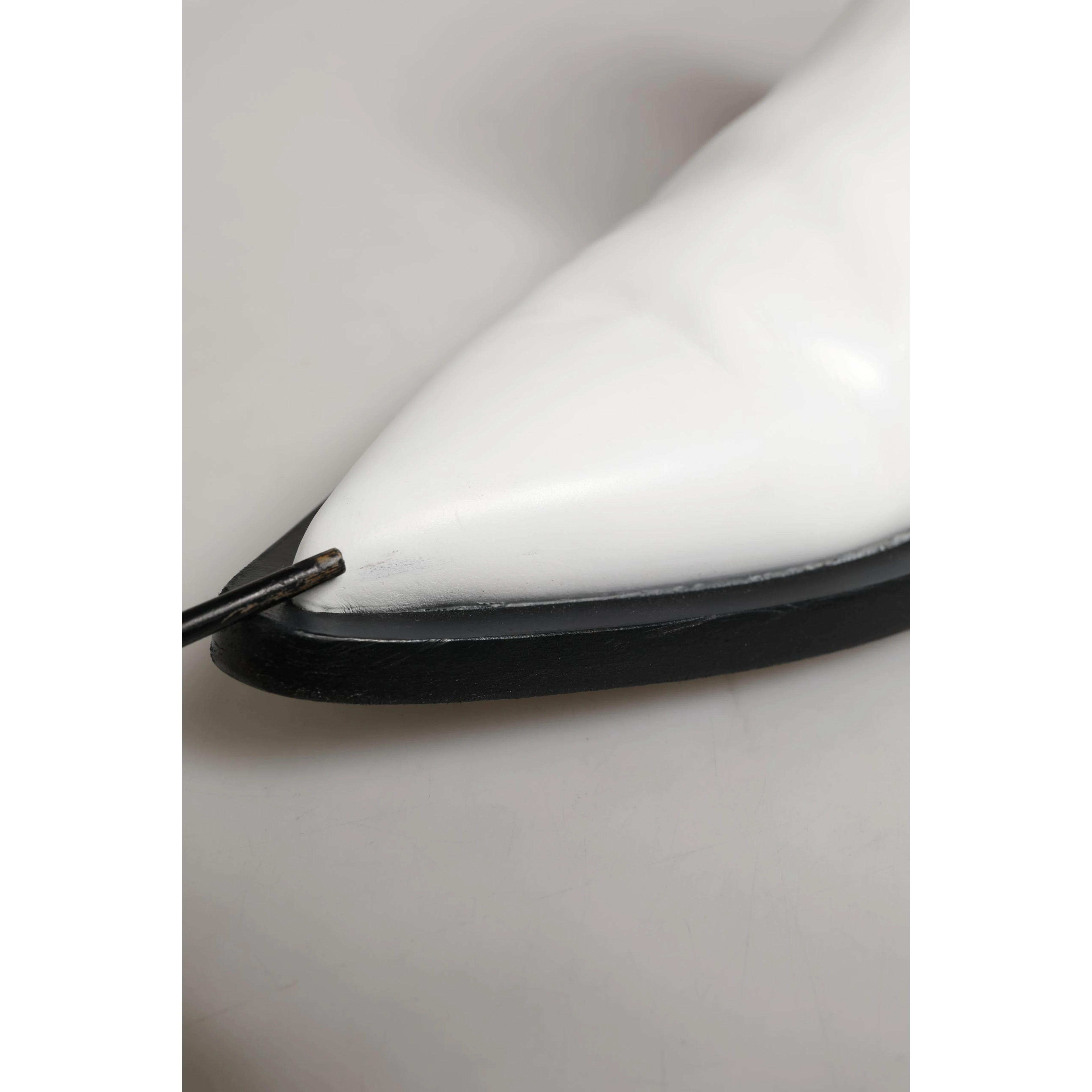 White Leather Chelsea SlipOn Ankle Boots Shoes