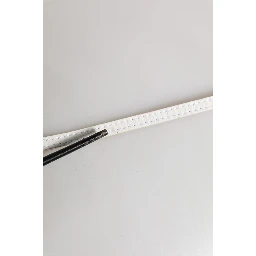 White Leather Skinny Gold Metal Buckle Belt