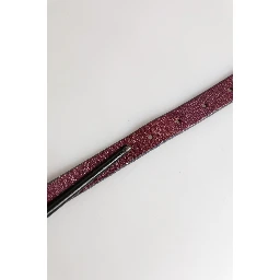 Maroon Leather Silver Metal Buckle Waist Women Belt