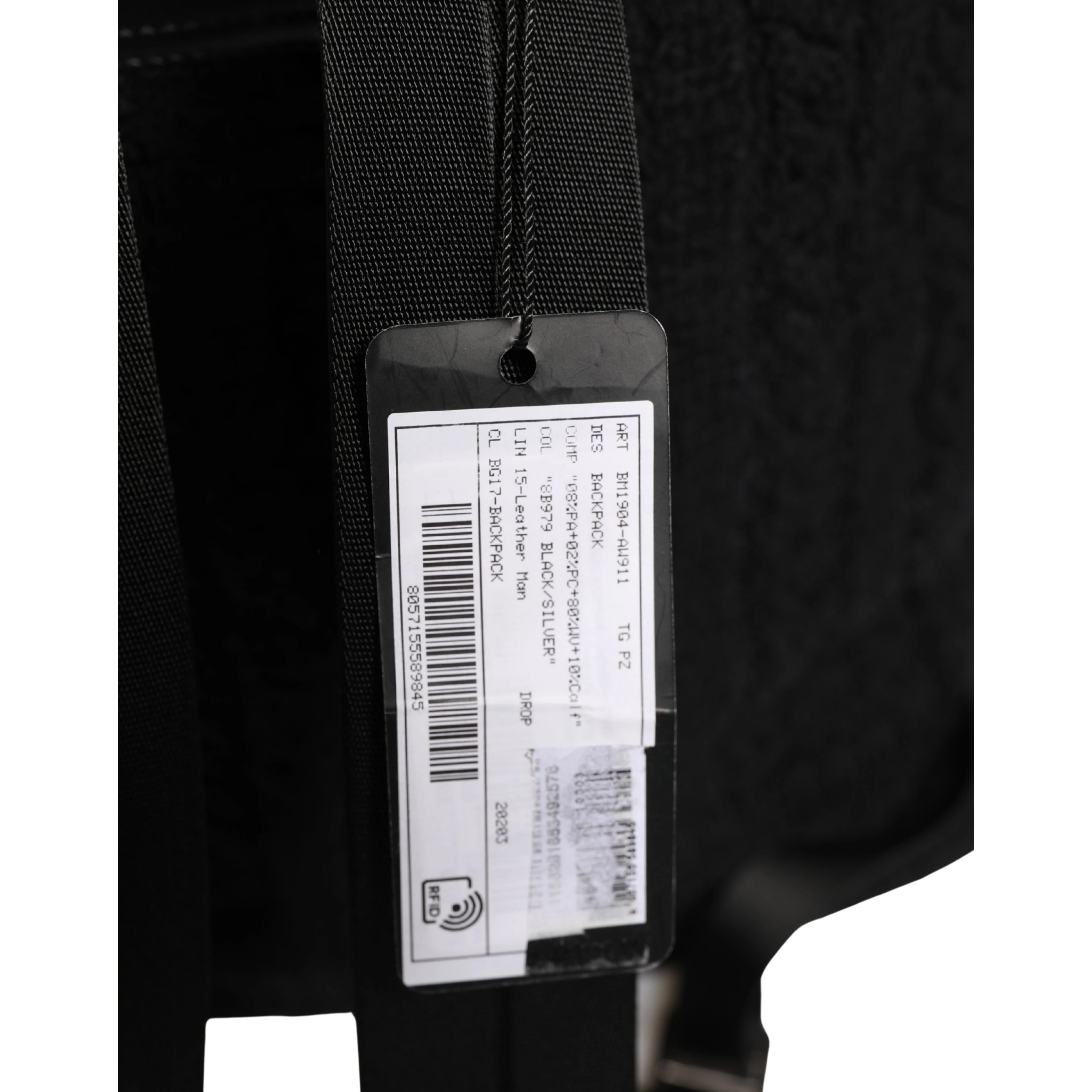 Black Tricot Wool Blend Duffel Backpack Travel Borse Bag
