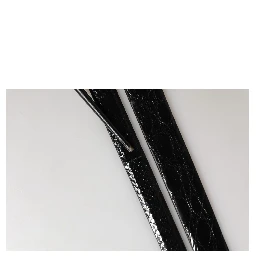 Men Black Exotic Leather Double Strap Belt