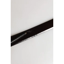 Black Double Strap Leather Silver Buckle Belt