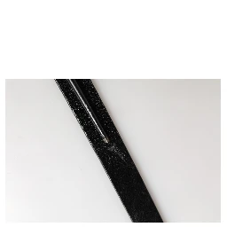 Men Black Classic Leather Logo Buckle Belt