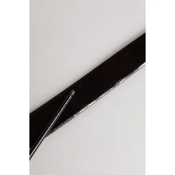Black Double Strap Leather Silver Buckle Belt