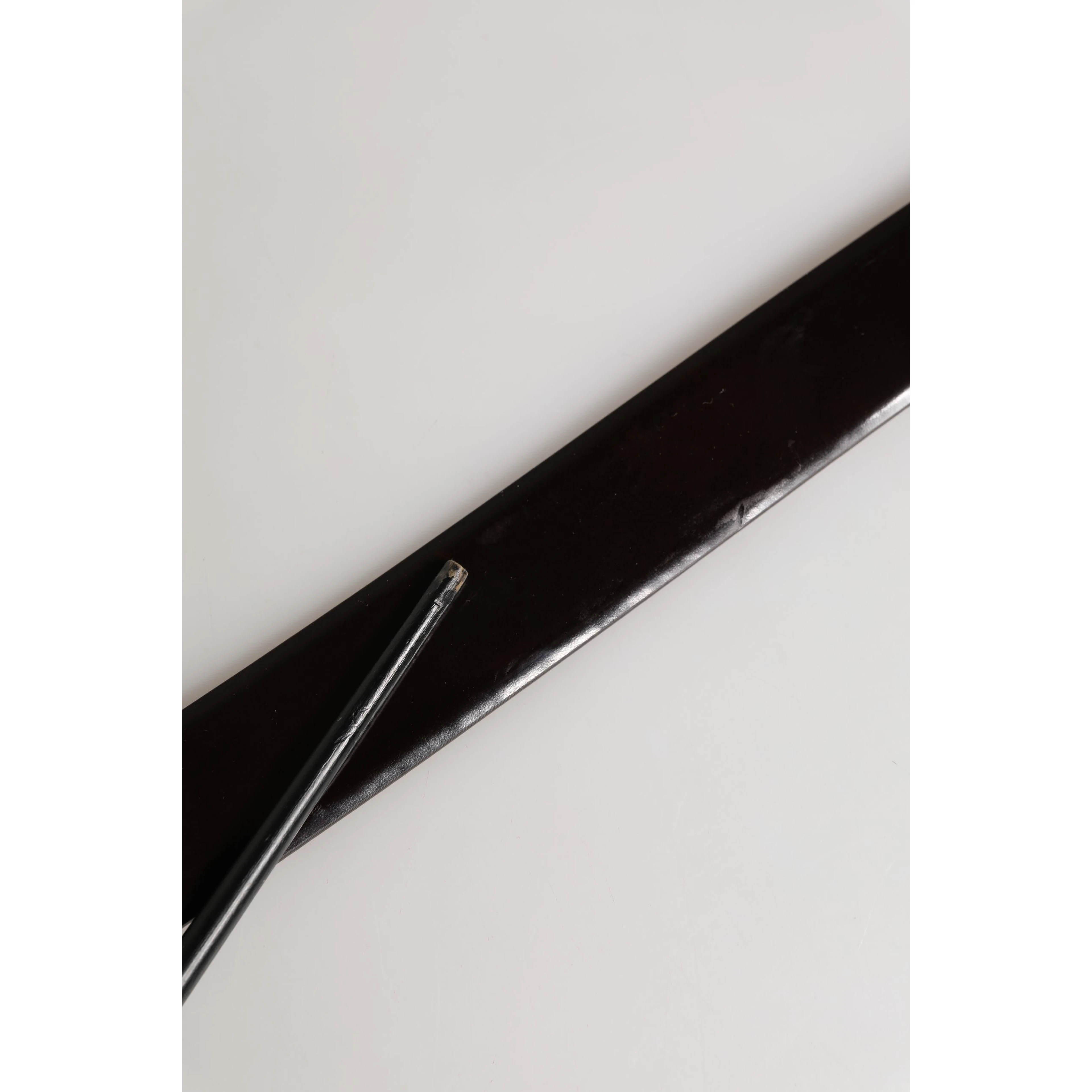 Black Double Strap Leather Silver Buckle Belt