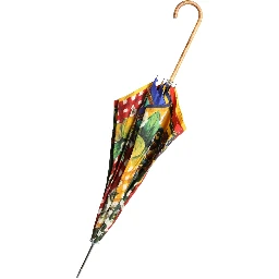 Multicolor Carretto Siciliano Print Collapsible Umbrella