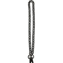 Black Leather Silver Chain Waist Men Belt