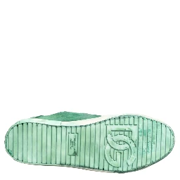 Green Suade DG Logo Sole Low Top Sneakers Shoes