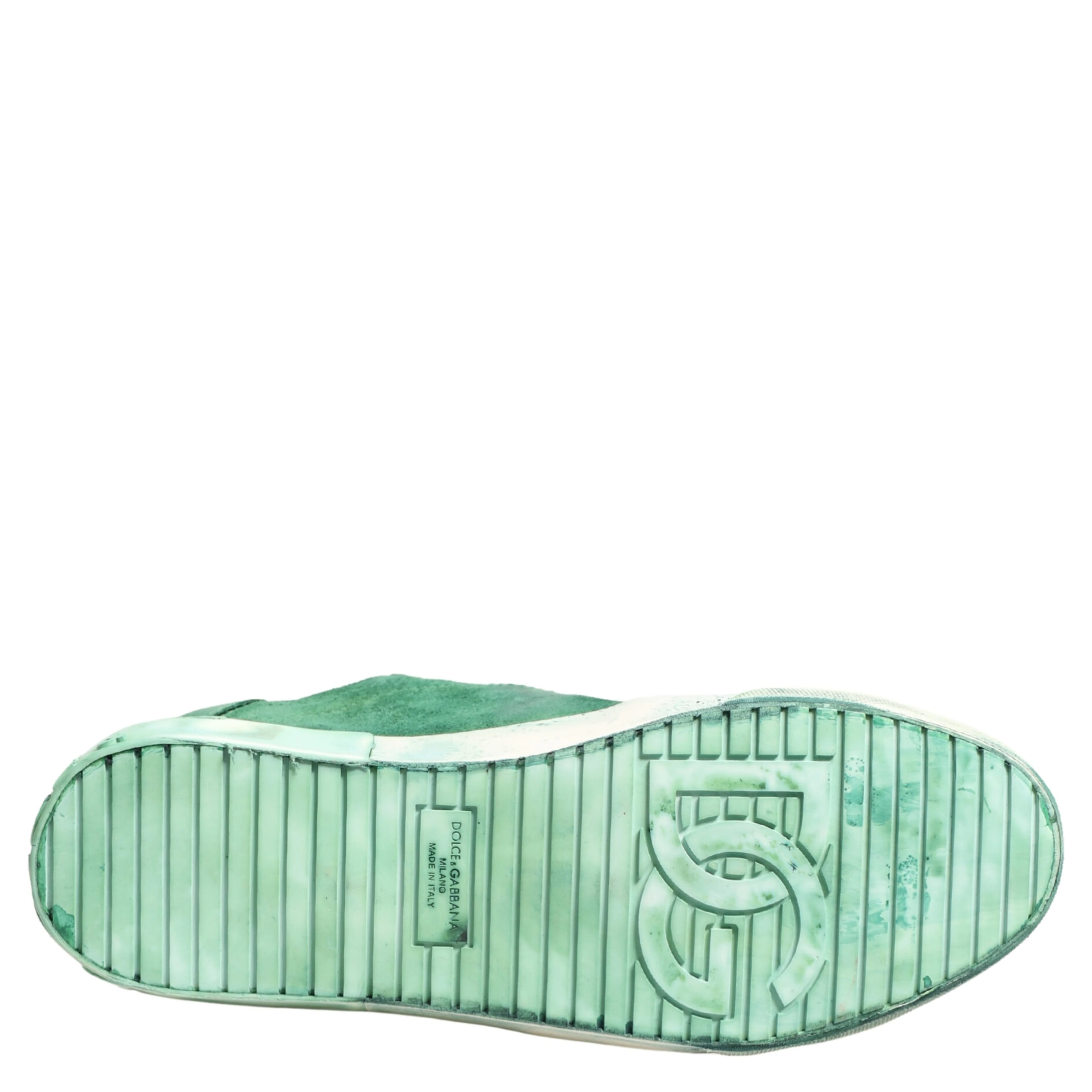 Green Suade DG Logo Sole Low Top Sneakers Shoes