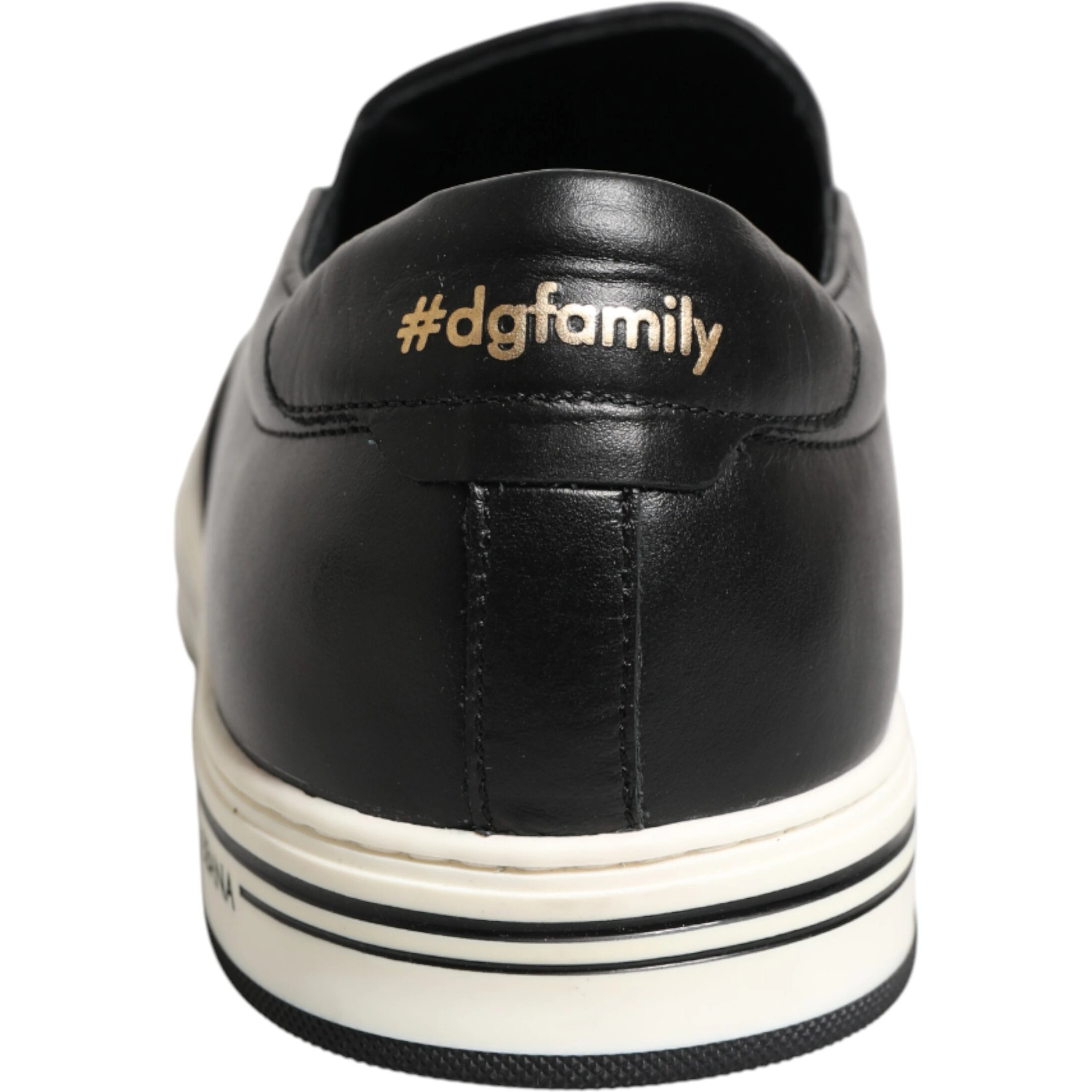 Black Leather Signature Figures Sneakers Shoes
