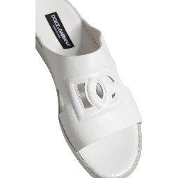White DG Cutout Slides Slippers Flats Shoes
