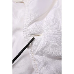 White Silk Padded Parka Men Coat Jacket