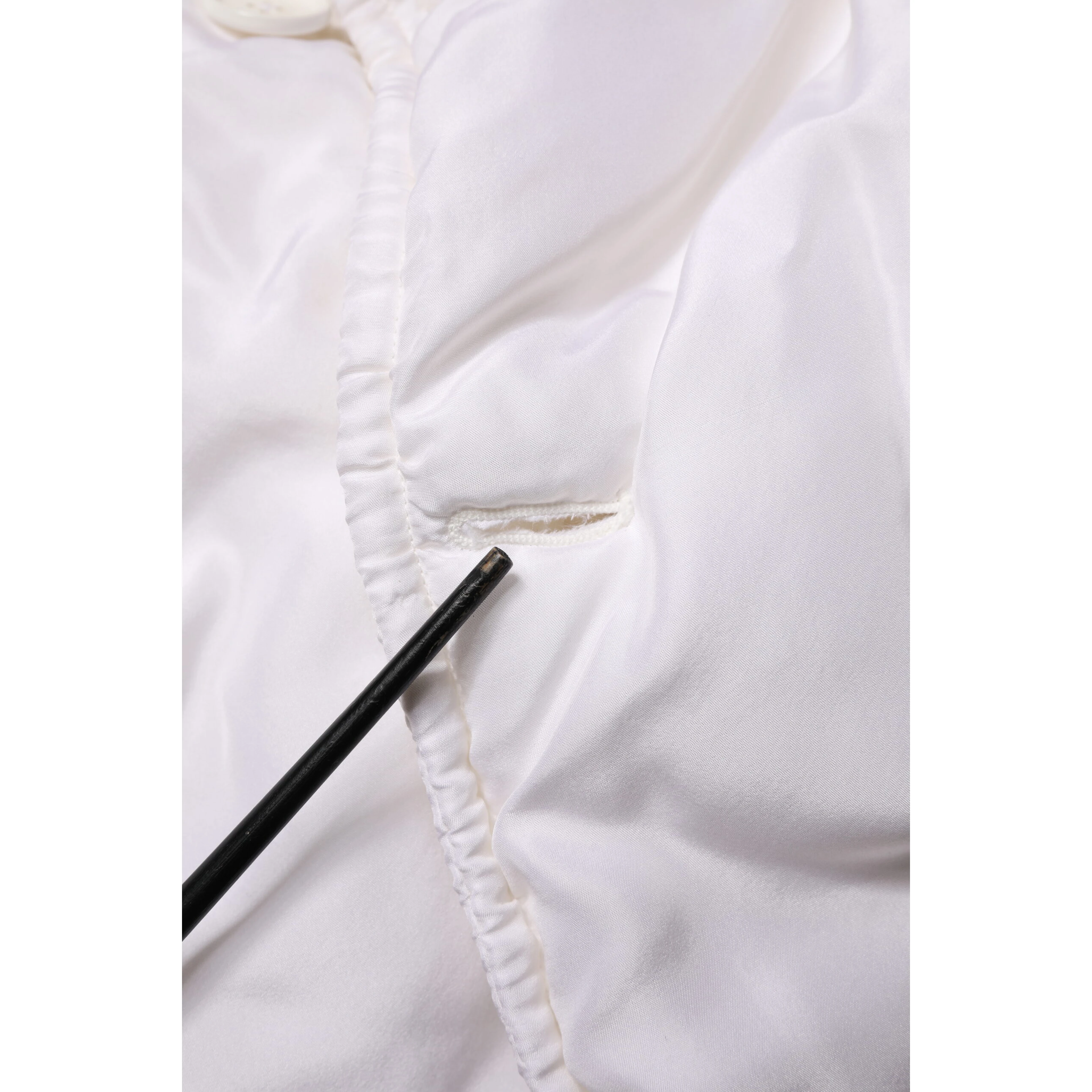 White Silk Padded Parka Men Coat Jacket