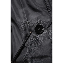 Black Silk Padded Parka Men Coat Jacket