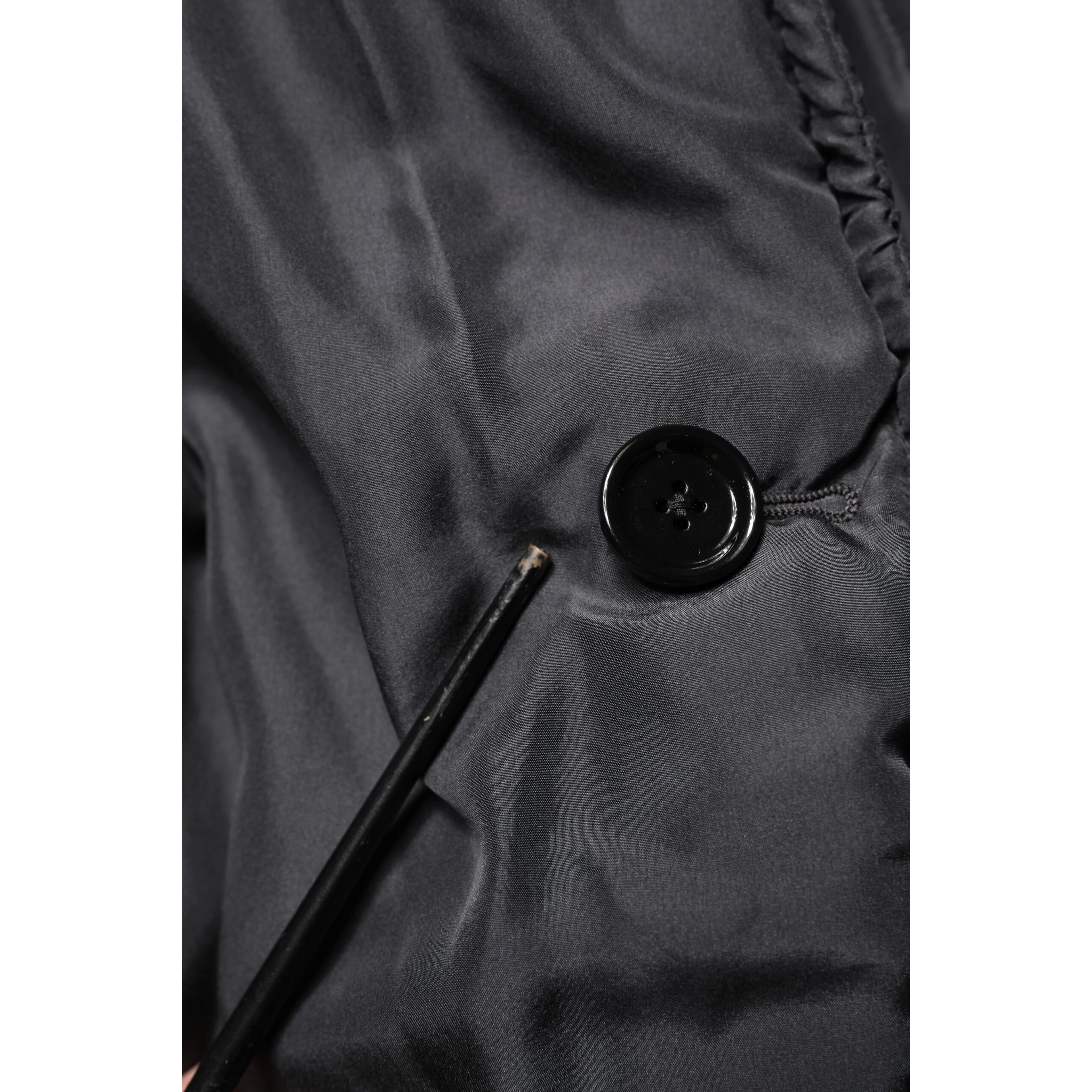 Black Silk Padded Parka Men Coat Jacket