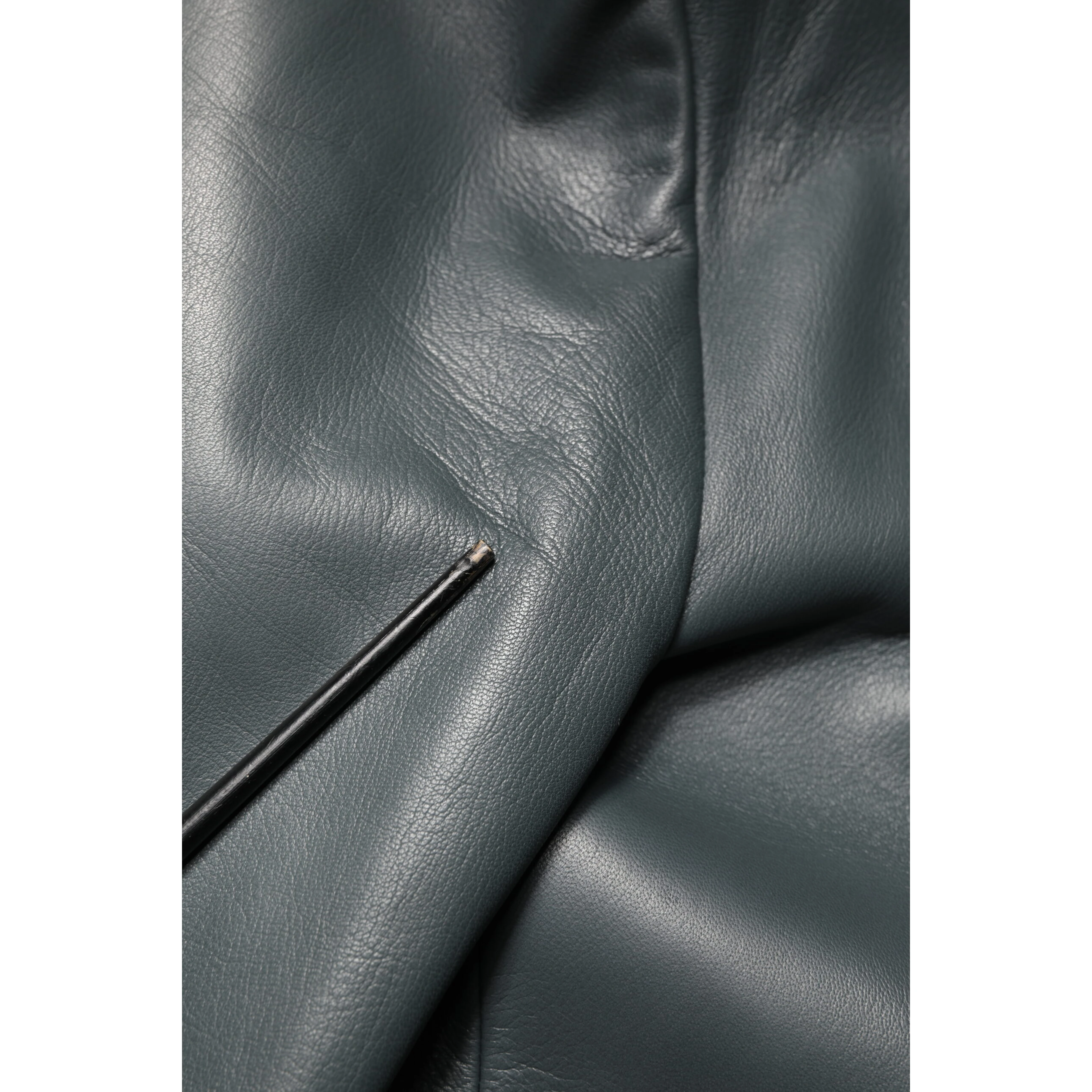 Black Leather Double Breasted 2Button Blazer