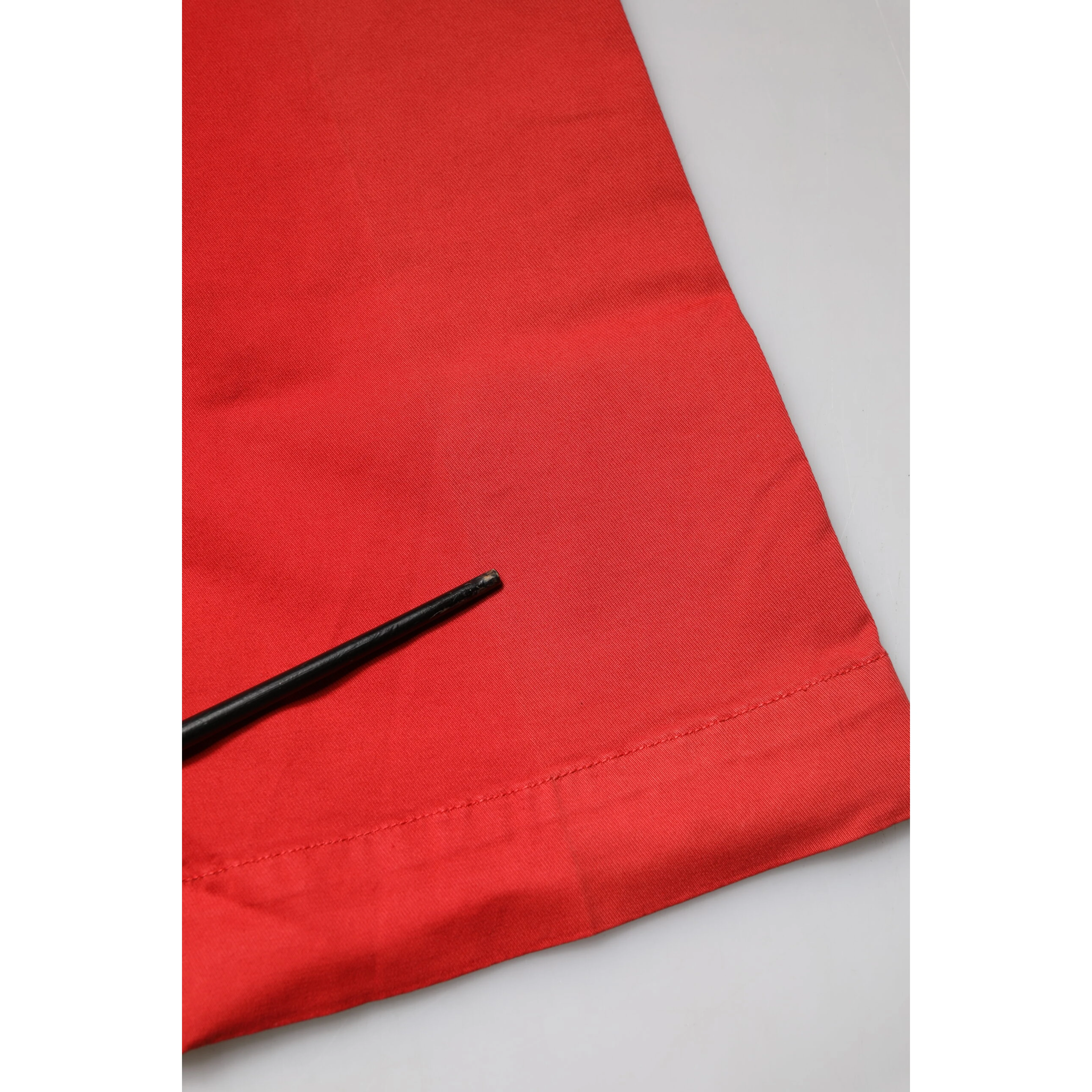 Red Flared Mid Waist Chino Casual Trouser Pants