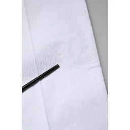 White Cotton Skinny Mid Waist Chino Trouser Pants