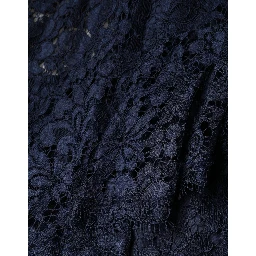 Blue Lace Ruffle A-line Knee Length Dress