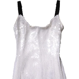 White Polyester Sleeveless Sheath Dress