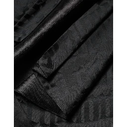 Black Jacquard Deep V-neck Sleeveless 2 Pc Dress