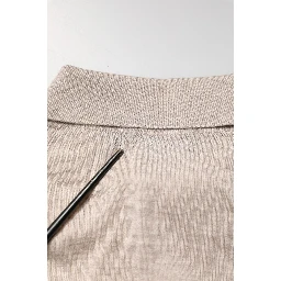 Beige Cashmere Collared PoloPullover  Sweater