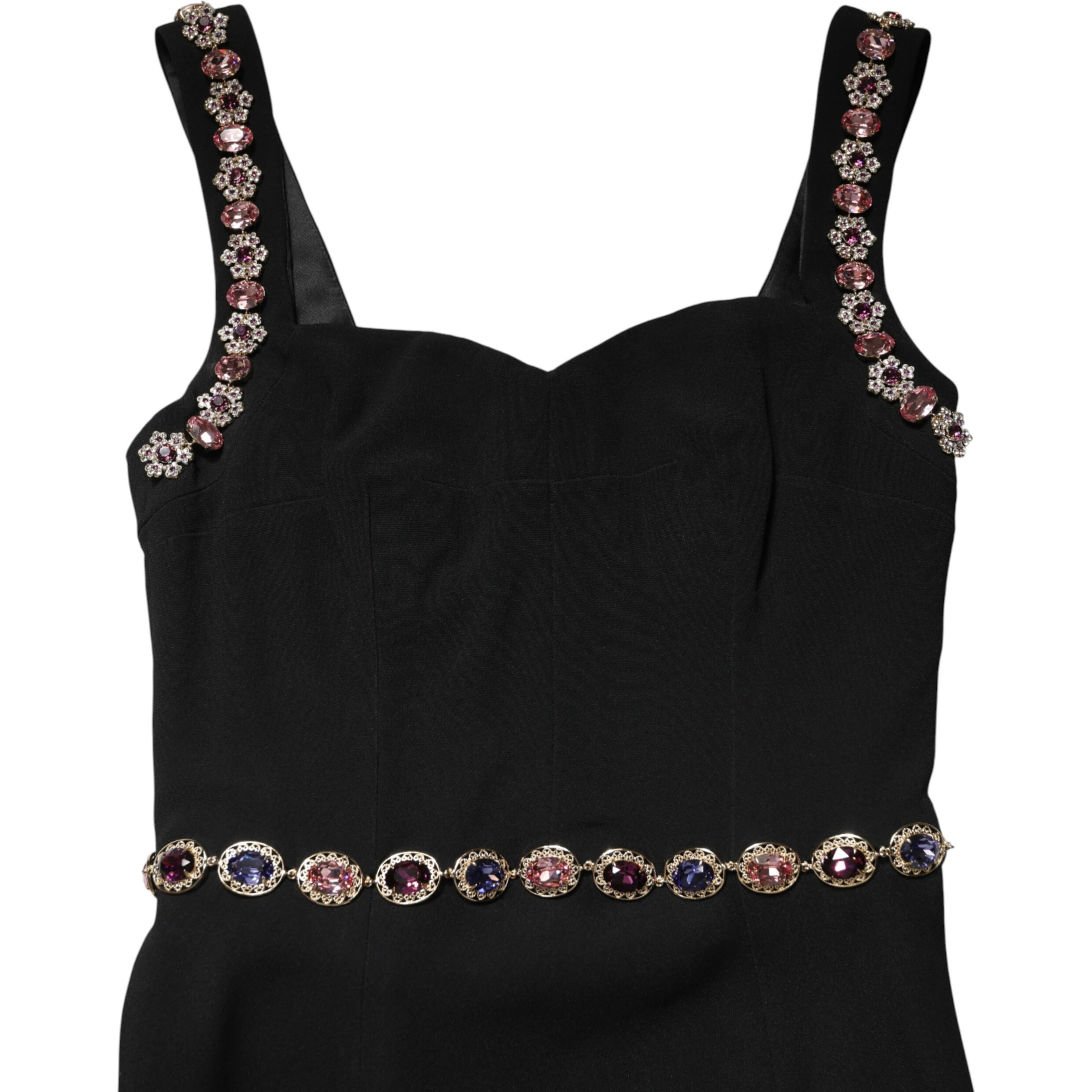 Black Embellished Sheath MermaidGown Dress