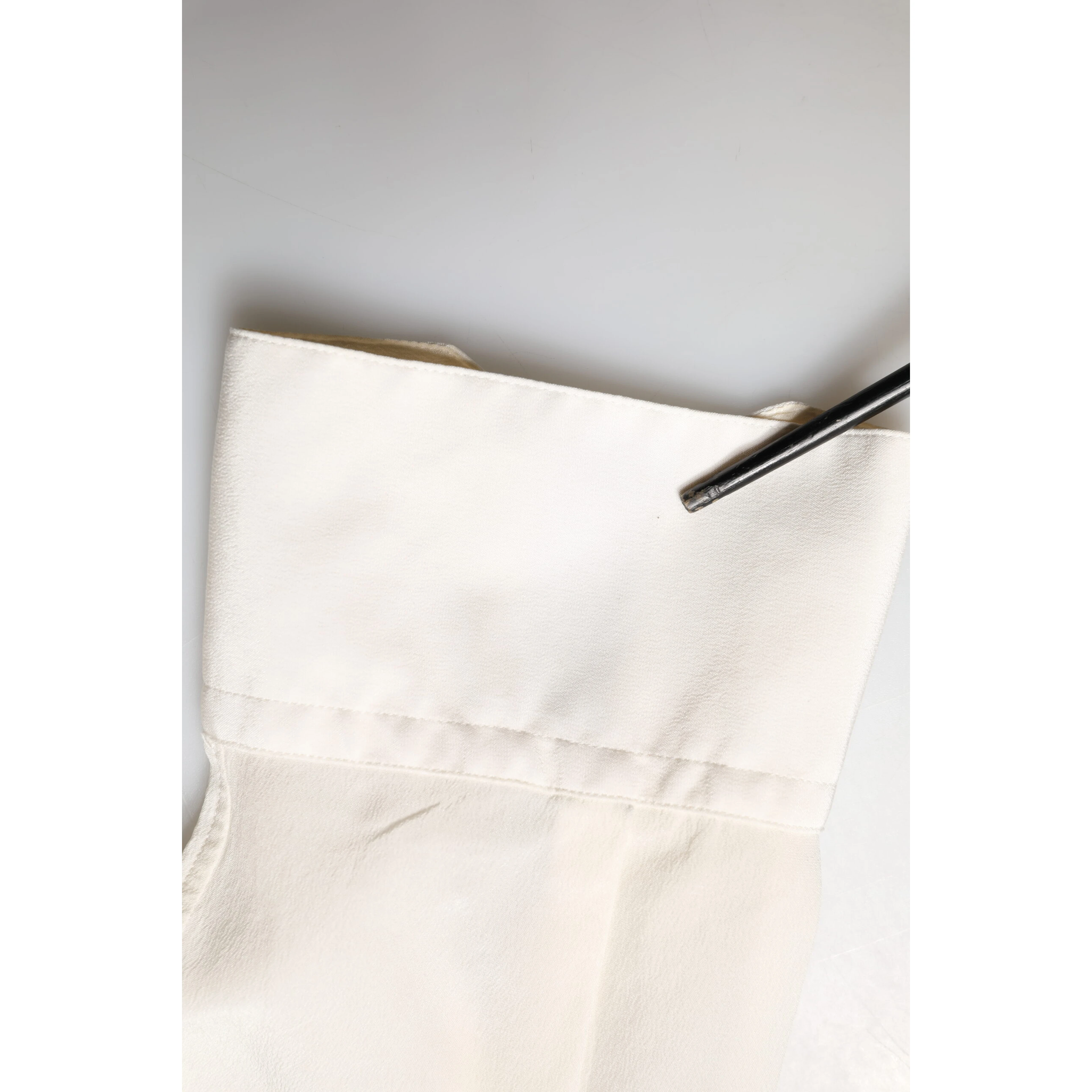 Off White Silk Men GOLD Dress Formal Shirt