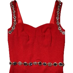 Red Embellished Sheath Mermaid Gown Dress
