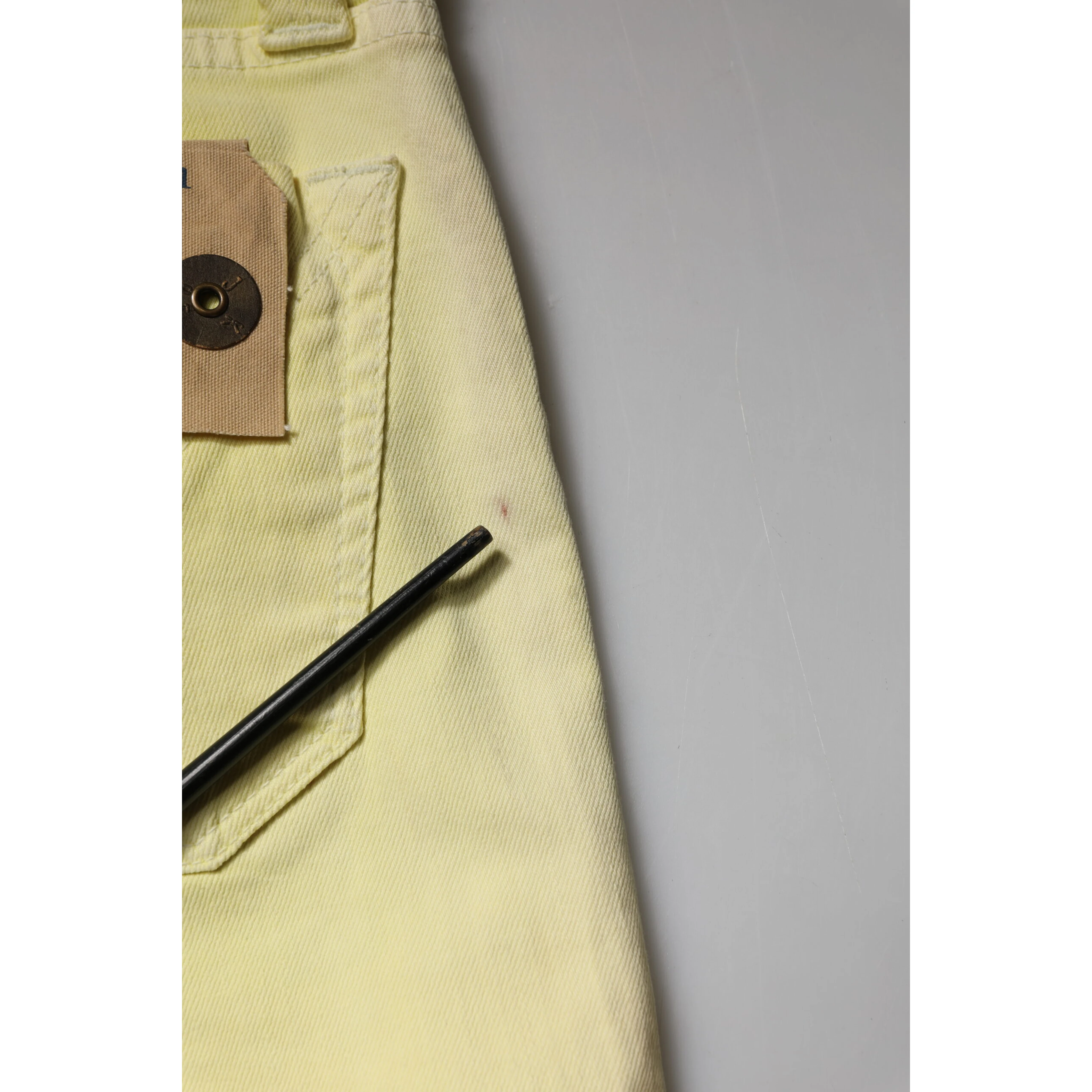 Yellow Mid Waist Straight Fit Men Denim Trouser Jeans